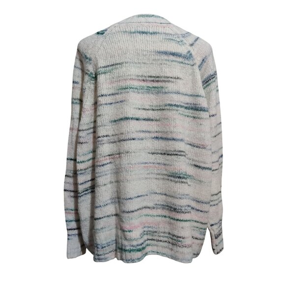 Old Navy XL Multicolor Striped Knit Sweater Cozy Soft Oversized Crewneck Warm - Picture 2 of 6